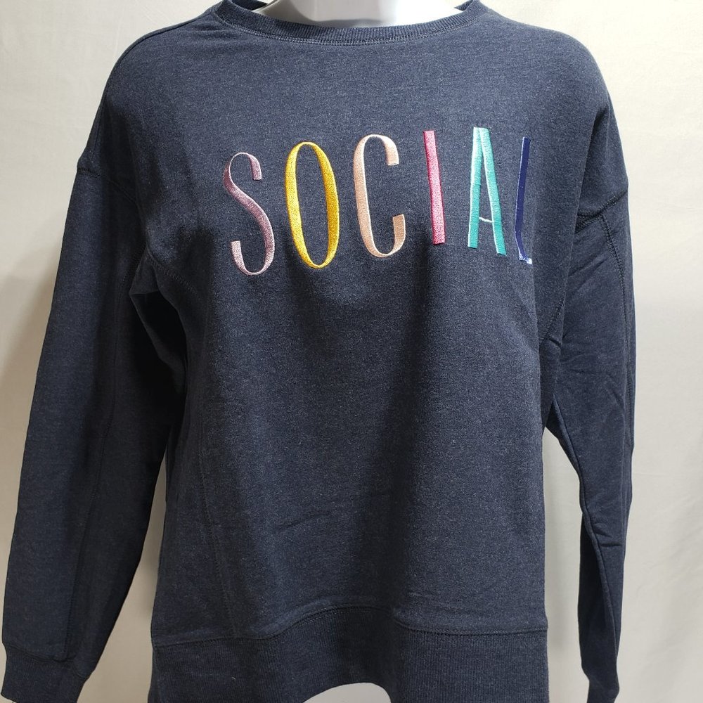 Wildfox Womens Blue Sweatshirt Social NWT